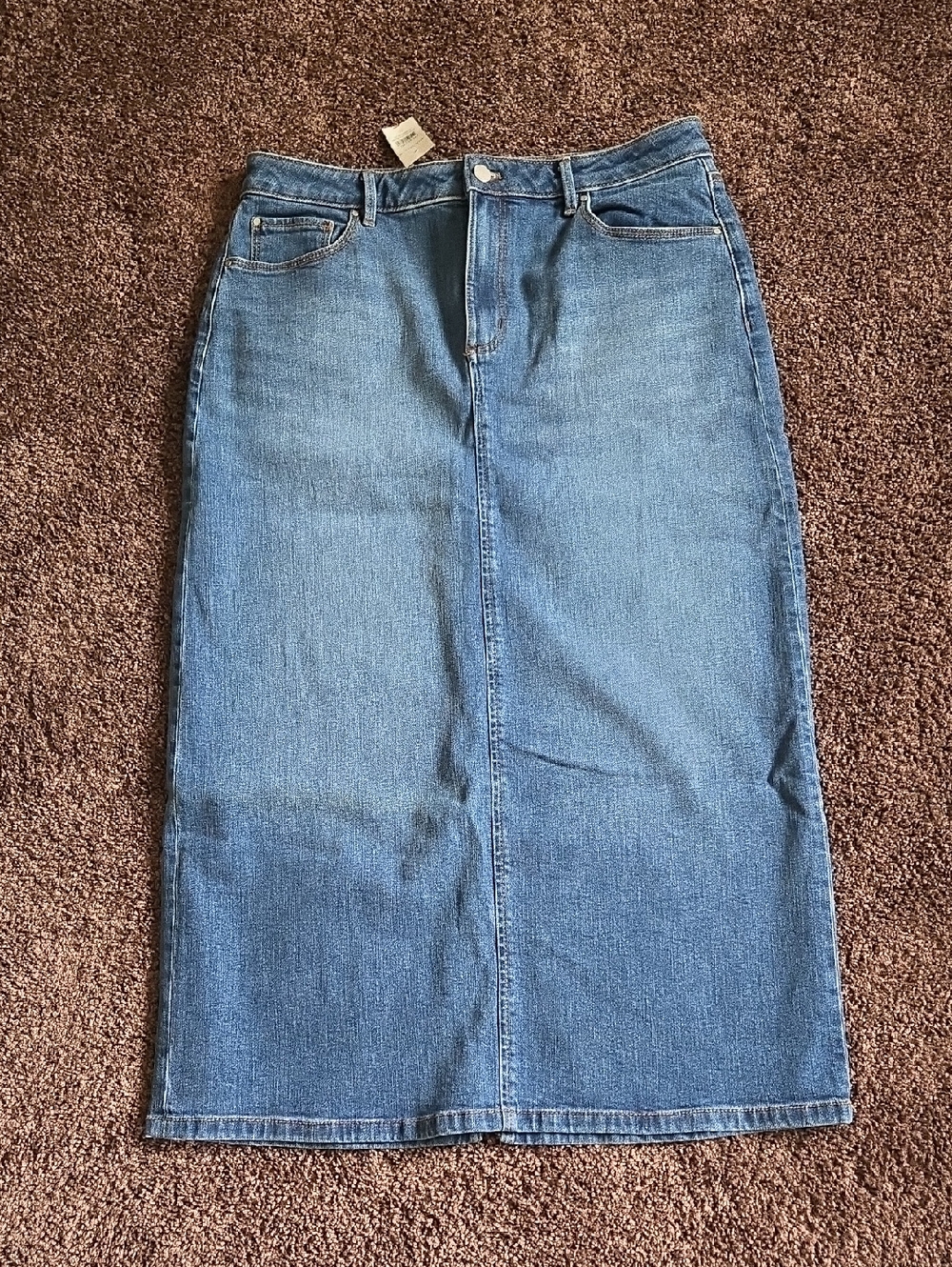 NEW Ann Taylor Weekend Blue Long Denim Skirt 10